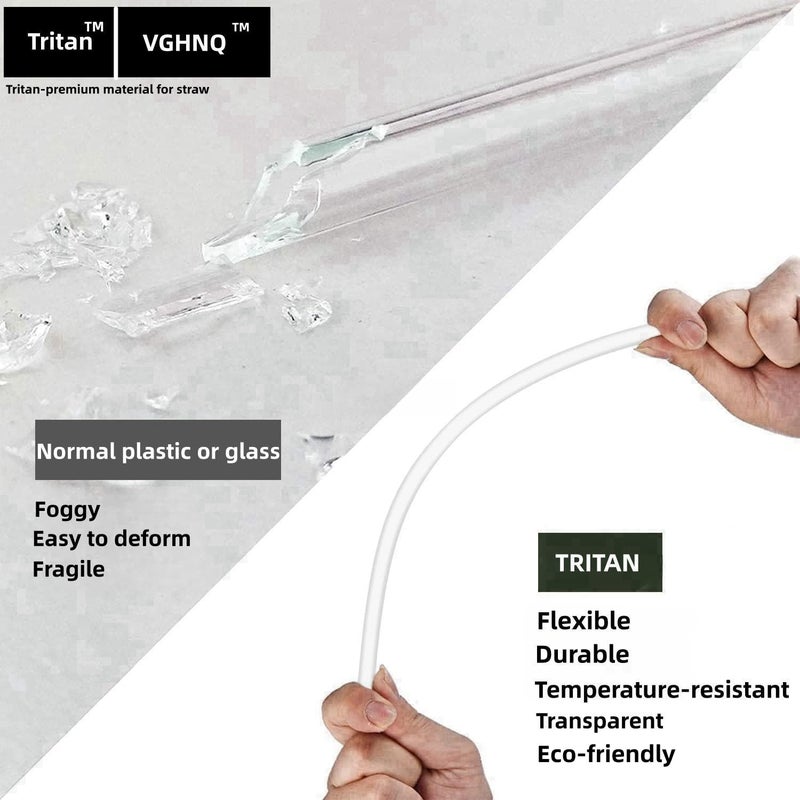VGHNQ Straw for Stanley Flowstate 30 oz Cup, Replacement Straw Compatible with Stanley Quencher Tumbler Straws, 6 Reusable Straws with 1 Cleaning Brush, Tritan, Clear - Image 3